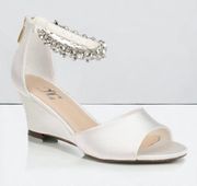 Journee Collection Connor jeweled strap open toe satin wedges