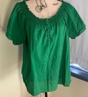 Daisy Fuentes Green Boho Top XL