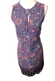 Beach Lunch Lounge purple floral patterned purple shift dress Size M