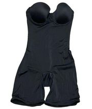 Laura Ashley Womens Strapless Cupped Bodysuit Black Underwire Shapewear L