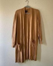 Lane Bryant cozy tan open longline cardigan size 22/24