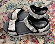 RYKA- Nora Wedge Sport Sandals Neoprene Hook & loop Strap Closures 9 Ortholite