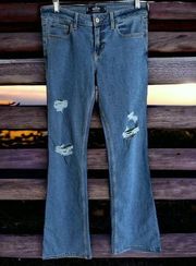 Hollister Womens Jeans Sz 28 x 31 7R Low Rise Boot Soft Stretch Distressed Blue