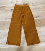 Double Zero Wide Leg Rib Pants in Mustard