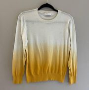 Derek Lam Yellow Beige Hombre Dip Dye Tie Dye Lightweight Crewneck Sweater Large