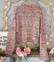 Popcorn Sweater Crop Mock Neck Blush & Bloom Womens Medium New