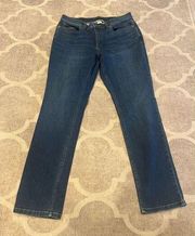 Duluth trading co straight leg dark wash denim jeans size 10 x 31