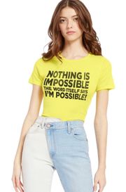 CICELY POSSIBLE TEE IN NEON YELLOW - XL