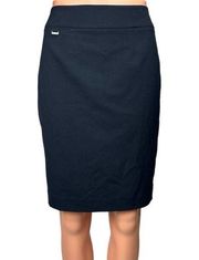 Calvin Klein Navy Blue Knee Length Career Office Work Straight Pencil Skirt 4P