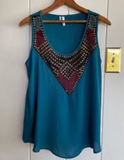 Turquoise blue tank Size Medium