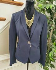 Emporio Armani Women's Solid Viscose One Button Single Breasted Blazer Size 46