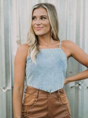 Denim Handkerchief Crop Top