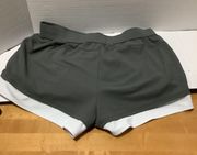 grey and white shorts size medium