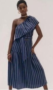 𝅺TOPSHOP SICILY Stripe One Shoulder Midi Dress