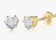 Amazon Heart shaped diamond earrings