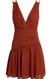 AIIFOS Emily Mini Dress from Revolve size 4 burnt orange chain pleated