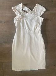 reiss beige cutout sleeveless mini sheath dress