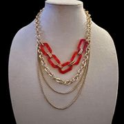 Square Link Layered Necklace