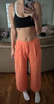 Orange Flowy Pants