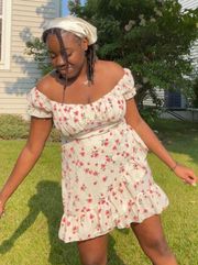 White And Red Floral Dress