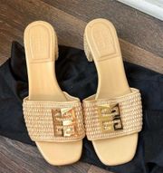 Givenchy Heeled Straw Slides