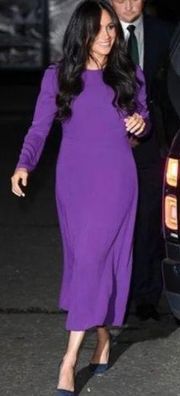 Aritizia Babaton Dress Maxwell Midi Long Sleeve in Açaí Purple ASO Meghan Markle