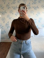 Brown Long Sleeve Top