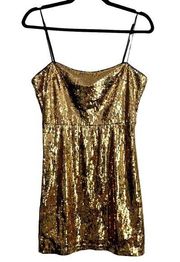 NWT Urban Outfitters Gold Sequin Mini Dress