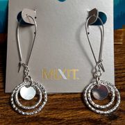 Triple Silver Hoop & Disk Dangle Earring's