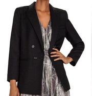 BA&SH Bonjovi double breasted blazer with sequin trim in noir black size 8