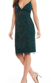 Carly Green Beaded Slip Dress Size 4