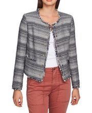 | rustic fringe tweed jacket