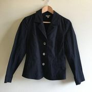 J.Jill Button Down Blazer Jacket Black Womens Size 6P Petite Work‎