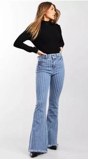 Striped Flare Jeans 