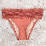 Orange  Smocked High Waisted Swim Bottoms