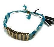 Juicy Couture | Blue Braided Bracelet Gold Bar