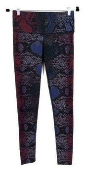 Noli Women's Yoga Snake-Skin Print High Waist Compression Leggings Purple Medium