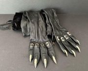 Majesty Black Metal Nails Leather Opera Gloves