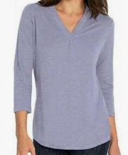 ORVIS Women’s Lilac Linen Blend 3/4 Sleeve V-Neck Relaxed Fit Top