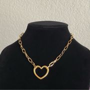 Keachains Etsy 18k Gold Plated Chunky Heart Chain Necklace