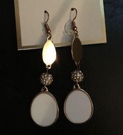 Classy Pave ball Gold & White Earrings
