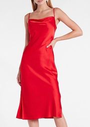 Satin Cowl Neck MIDI Slip Dress