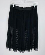 Rehab Black Mesh A Line Skirt Skort  M