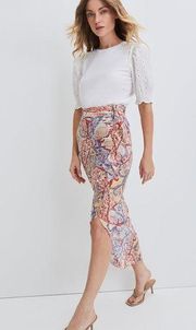 Veronica Beard Kaydence Paisley Silk Asymmetrical Skirt Size 8