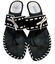 Stuart Weitzman‎ Poetry Black Suede Kitten Heel Sandals Size 7