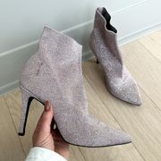 Gianni Bini Pink Glitter Ankle Boots
