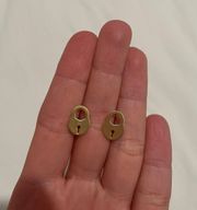 Gold Lock Earrings