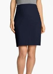 Diane‎ Von Furstenberg Straight Pencil Skirt Womens Size 10 Zipper Pockets Navy