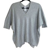 CAbi #5451 Watson Pullover Short Sleeve V-Neck Relaxed Sweater Gray Size XS