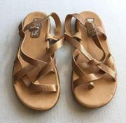 Kork-Ease‎ Metallic Sandals Strappy Leather Bronze